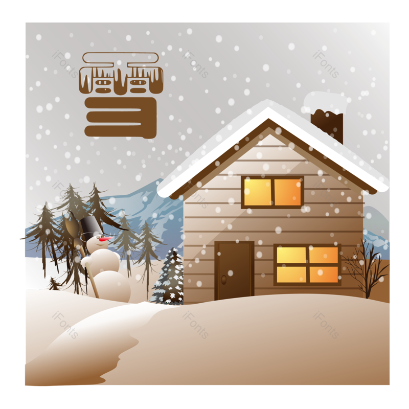 卡通图片,雪景元素,手绘PNG,矢量图免抠素材