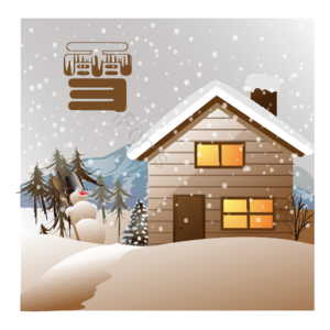 手绘 雪景 矢量图 温暖 卡通