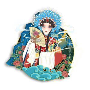 京剧 国潮插画 贵妃醉酒 传统文化 国粹 京剧元素 刀马旦 中国