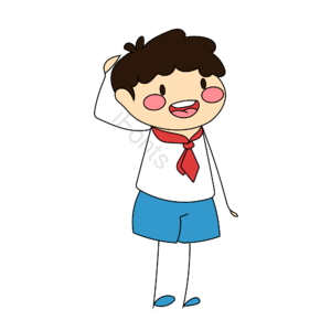 卡通风格 简笔画 AI 敬礼 小孩