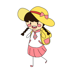 卡通风格 简笔画 小女孩 AI 免抠元素
