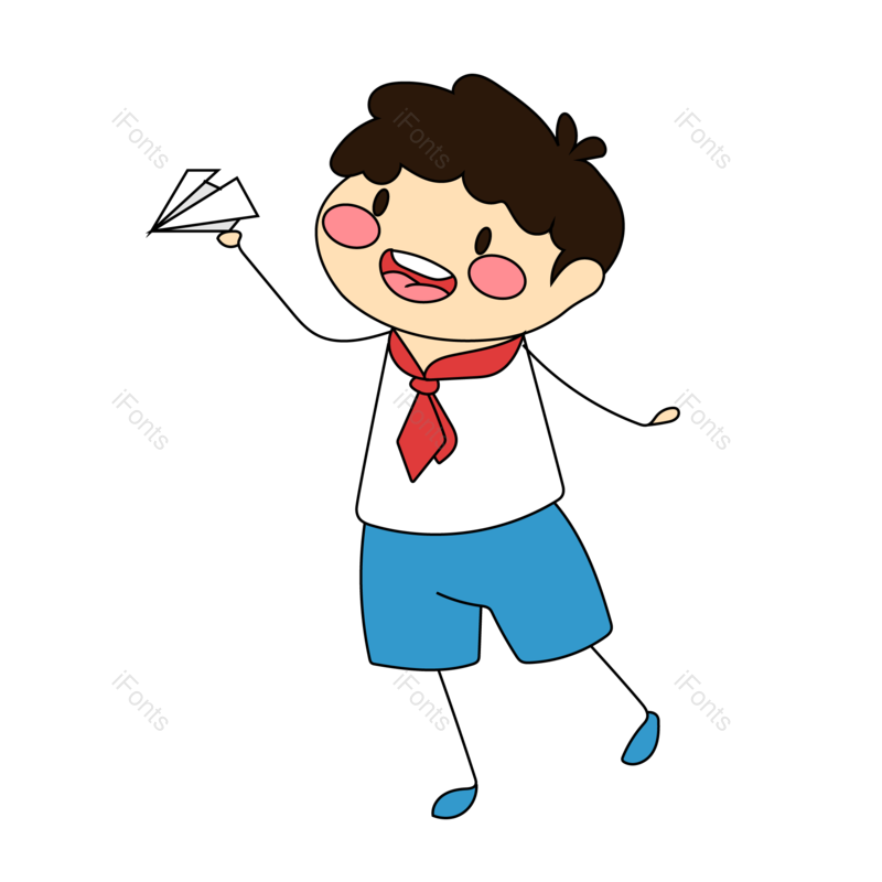 简笔画图片,纸飞机元素,小孩PNG,免抠素材