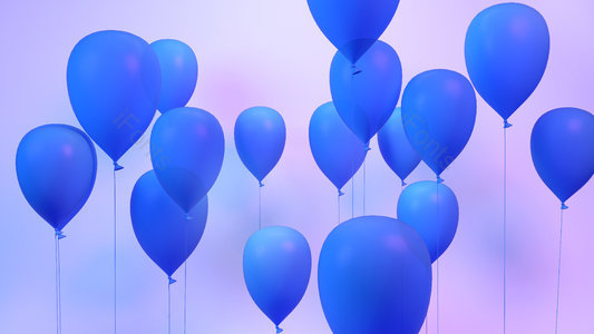 空间感 蓝色背景 漂浮气球 C4D建模 海报背景 父亲节 父亲节礼物 父亲节背景