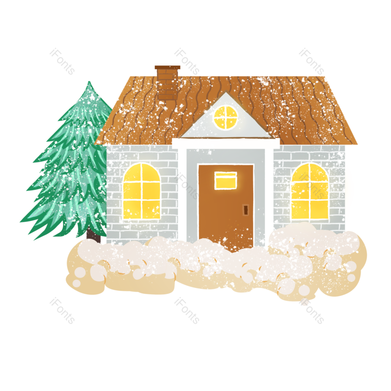 雪景图片,下雪元素,手绘PNG,冬天免抠素材