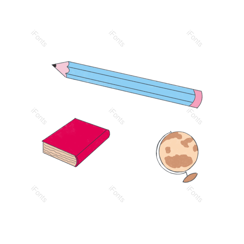卡通图片,学习元素,书本PNG,铅笔免抠素材