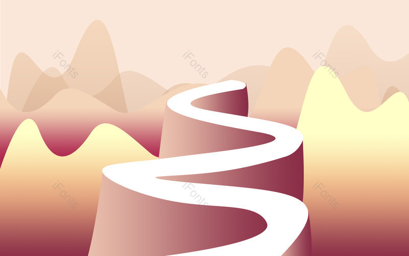 手绘卡通山峰空间背景场景图,插画/手绘图，插画/手绘图库，插画/手绘图下载,插画/手绘