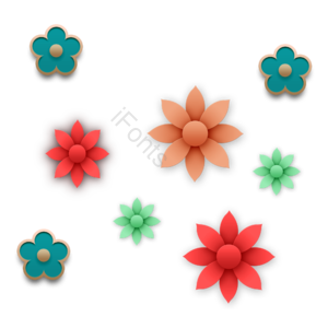 中国风 简易画 花 png元素 时尚唯美