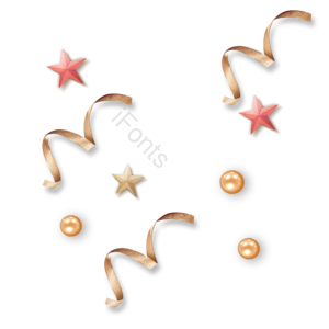 金色 时尚简约 五角星 电商促销 漂浮元素