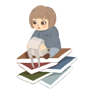 上学 准备上学 学生卡通 学习 书包 书本 女孩 手绘