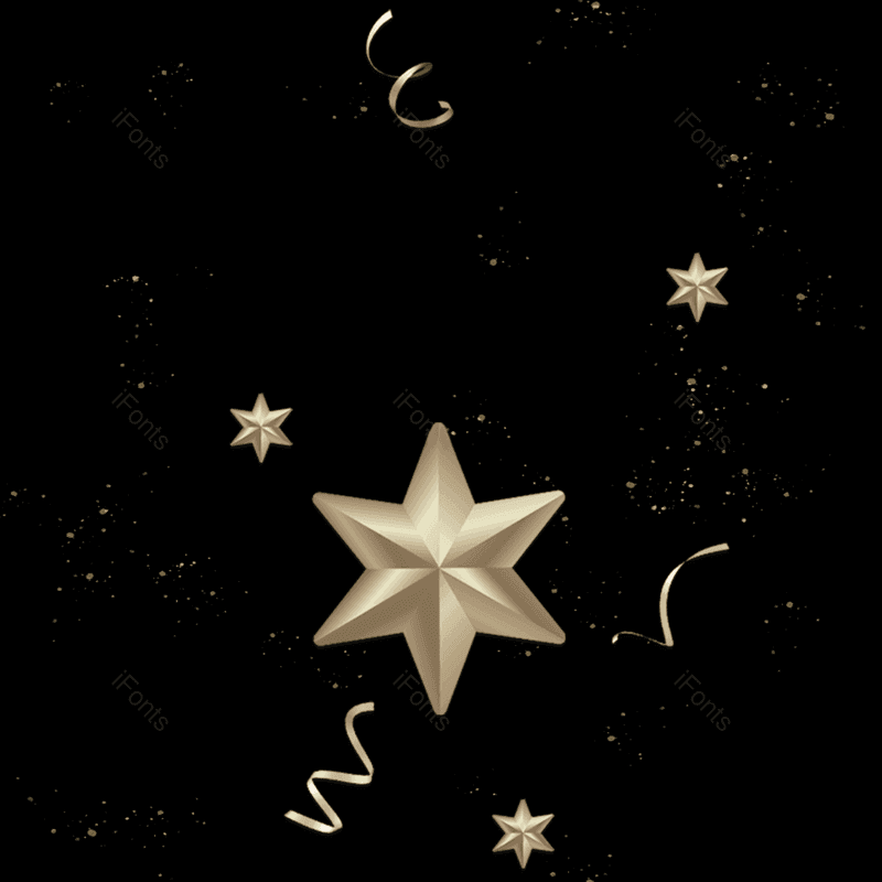 彩色图片,卡通星星元素,金色PNG,免抠素材