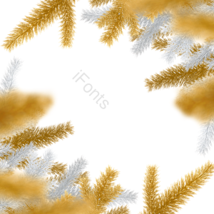 png 圣诞 气氛 金色 松针