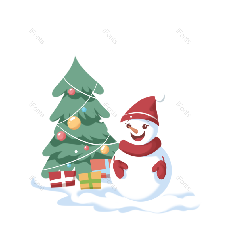 礼盒图片,雪花元素,下雪PNG,雪人免抠素材