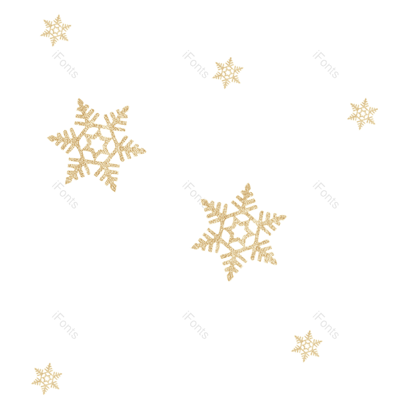 装饰图片,圣诞海报元素,雪花PNG,金色免抠素材