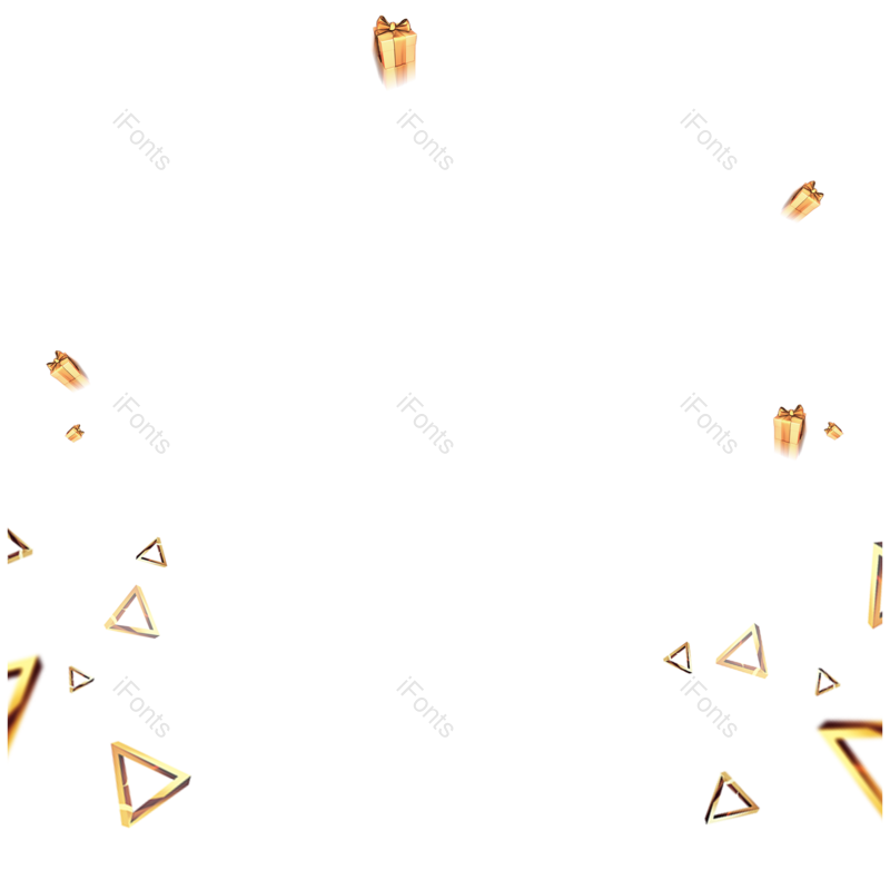 漂浮元素图片,简约风元素,几何PNG,金色免抠素材