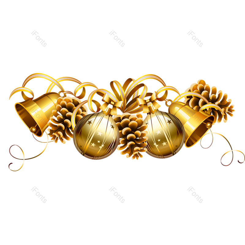 装饰图片,圣诞元素,金色PNG,圣诞球免抠素材
