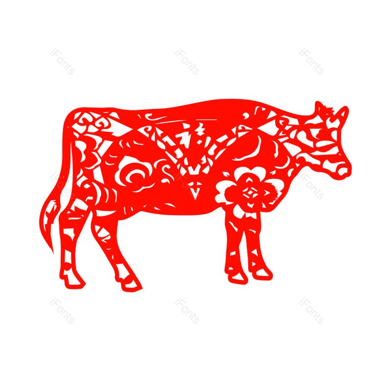 春节图片,剪纸风格元素,红色喜庆PNG,免抠素材