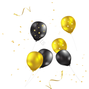 气球 金色气球 黑色气球 漂浮元素