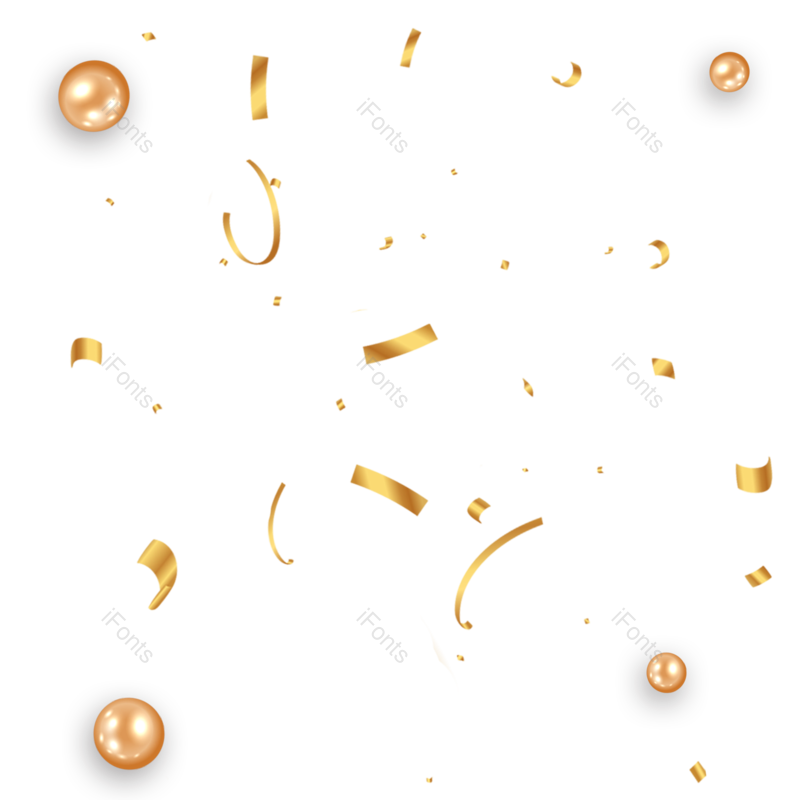 彩带图片,漂浮元素元素,金色PNG,免抠素材