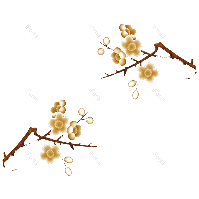 插画图片,梅花元素,PNG,免抠素材