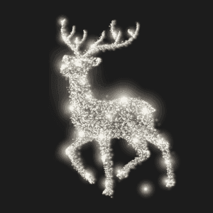 金色 创意 圣诞节 麋鹿 发光效果