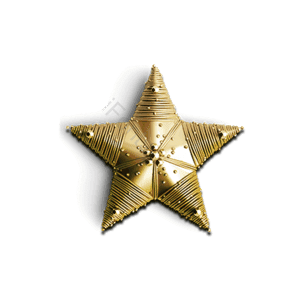 金色 星星 圣诞星星 圣诞节 挂坠 立体 质感 C4D