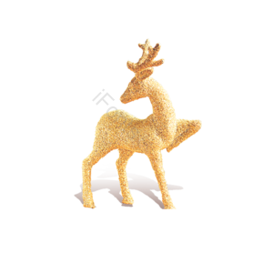 圣诞节元素 圣诞节装饰 麋鹿 金色 卡通风