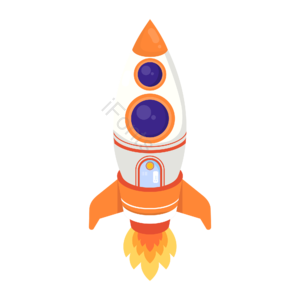 时尚唯美 卡通风 火箭 装饰元素 png元素