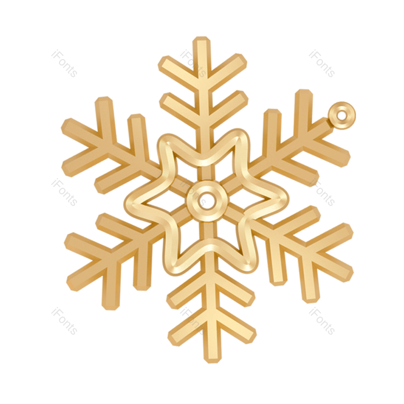 装饰图片,雪花元素,圣诞PNG,金色免抠素材