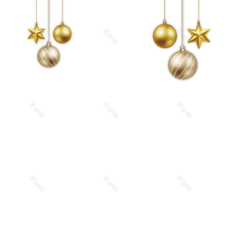 装饰图片,星星元素,金色PNG,圣诞球免抠素材