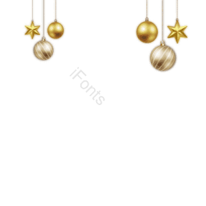 金色 创意 圣诞球 星星 装饰