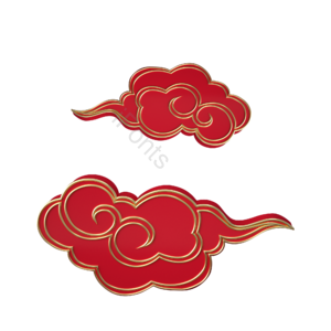 祥云 国风 卡通 时尚唯美 插画元素 云纹 年货节