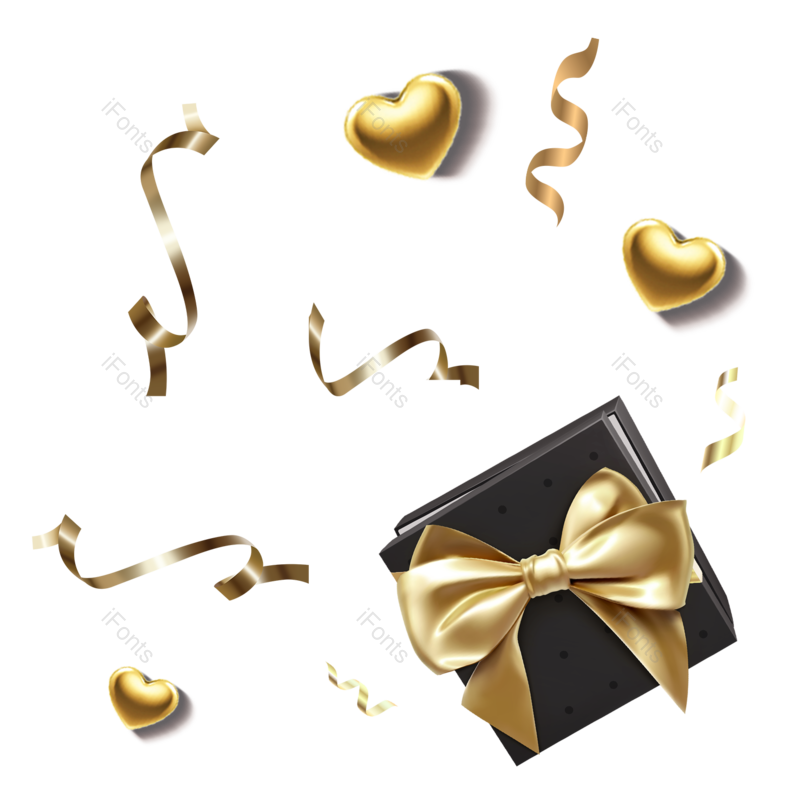 飘带图片,气氛元素,圣诞PNG,金色免抠素材