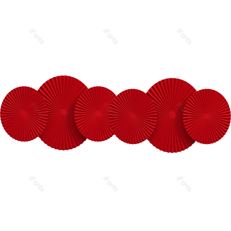 扇子图片,新年元素元素,红色元素PNG,免抠素材