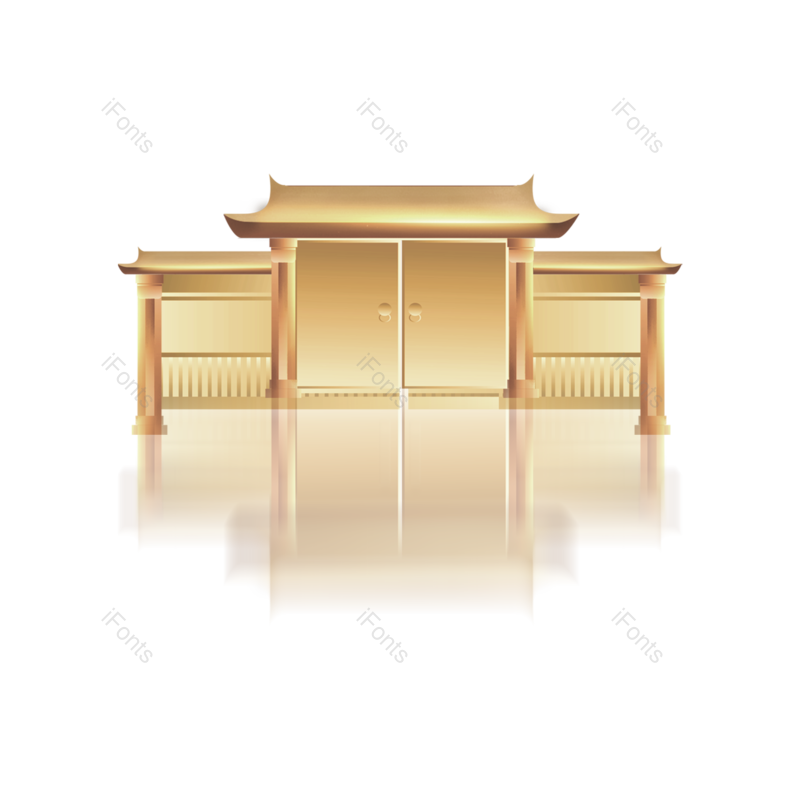 中国风图片,插画元素,简约PNG,古建筑免抠素材