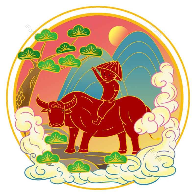 插画图片,喜庆元素,新年PNG,免抠素材