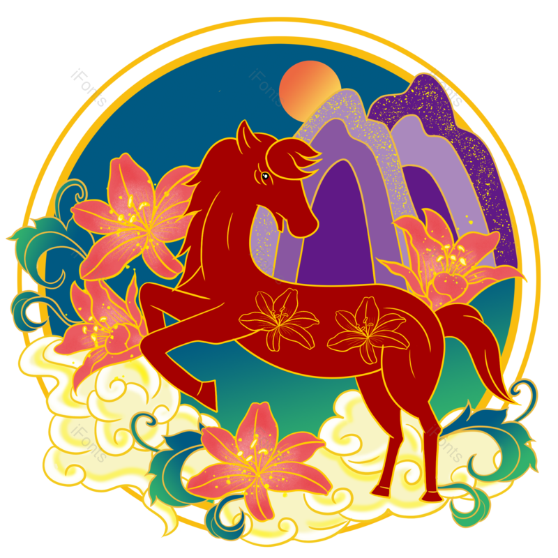 插画图片,喜庆元素,新年PNG,免抠素材