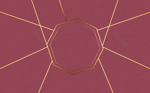 朱红色背景 金色渐变 八边形 几何形状 金色线条 几个构造 复古元素 简约背景