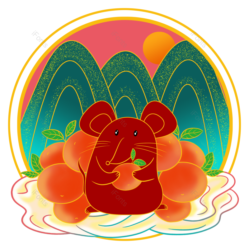 插画图片,喜庆元素,新年PNG,免抠素材