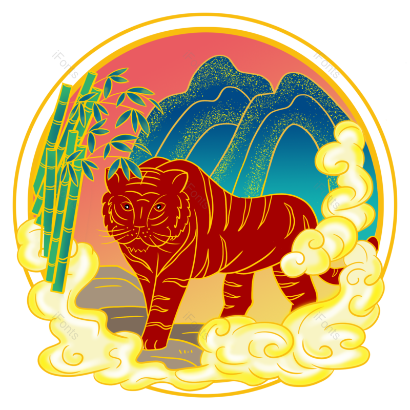 插画图片,喜庆元素,新年PNG,免抠素材