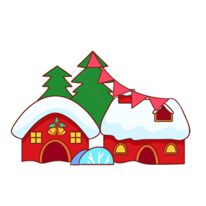 圣诞节 房子 西方节日 冬天 树木