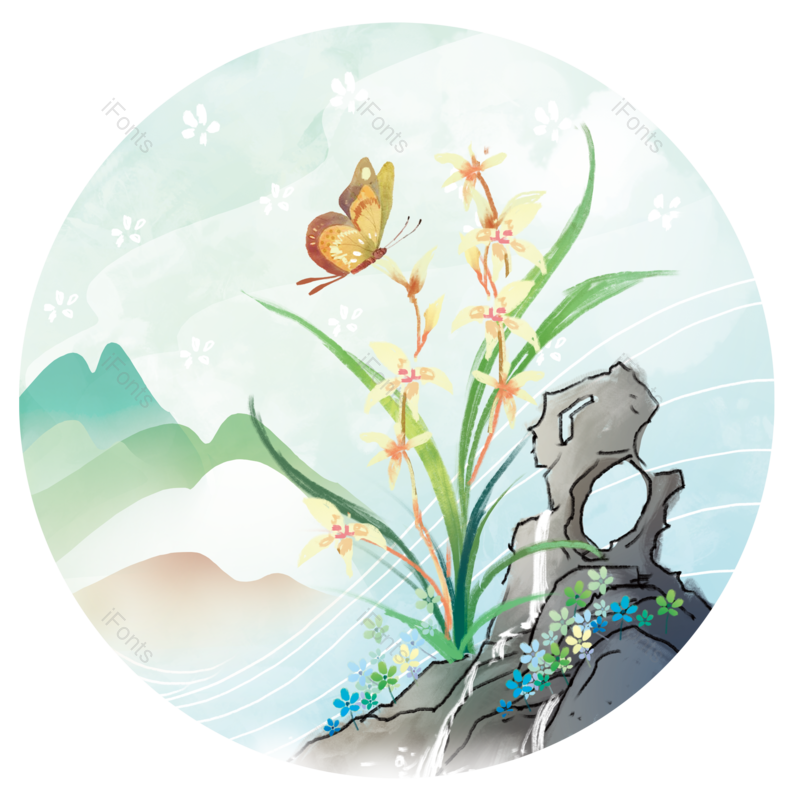 水墨图片,中国风元素,假山PNG,古风免抠素材