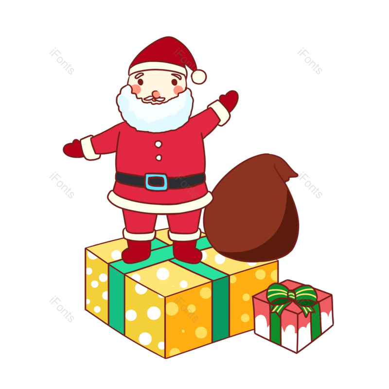 送礼物图片,圣诞老人元素,礼物PNG,礼物盒免抠素材