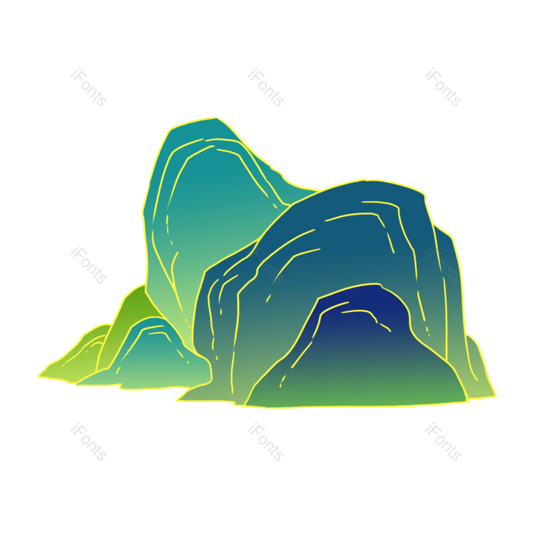 中国风图片,渐变元素,绿色PNG,免抠素材