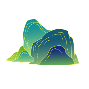 中国风 绿色 山 渐变 山元素 国潮