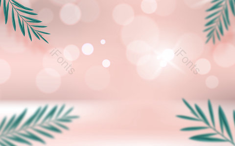 粉色背景 电商背景 产品展示 光斑 叶子 光效 520 情人节