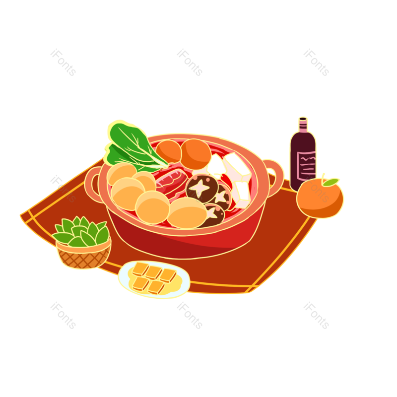 团圆图片,过年元素,年货PNG,除夕免抠素材