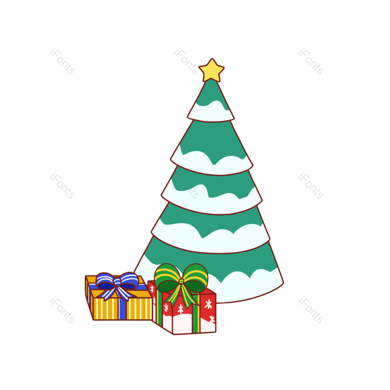 送礼图片,礼物元素,圣诞节PNG,圣诞树免抠素材