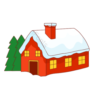 圣诞节 圣诞树 房子 西方节日 冬天