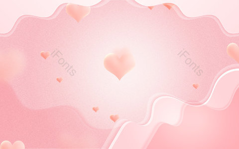 梦幻 可爱 粉色背景 爱心 心 空间感 520 情人节
