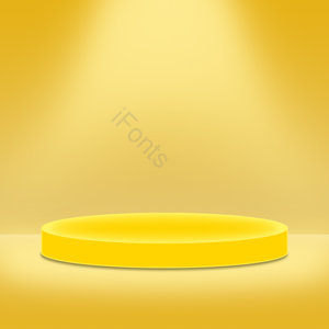 圆盘 黄色 场景 发光 室内 展示台 空间 几何形状